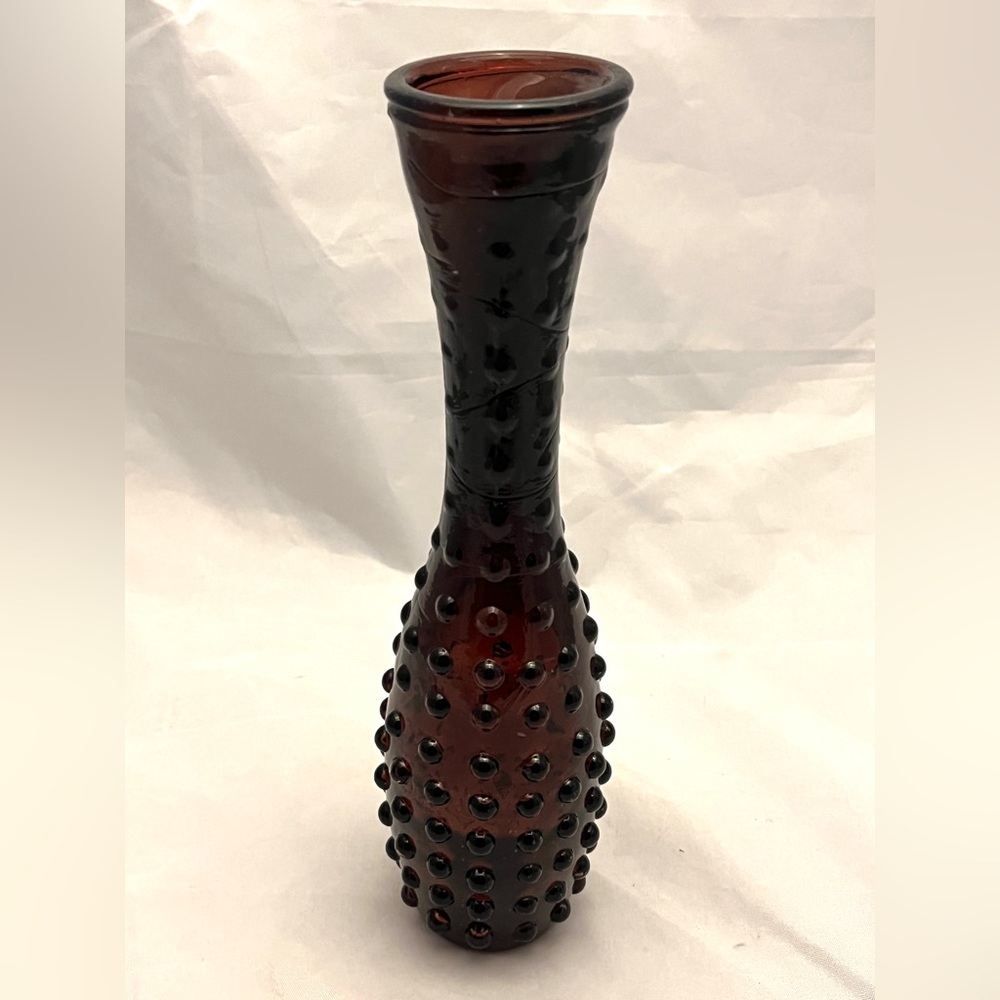 Mid-Century Amethyst Hobnail Bud Vase, Vintage, EUC